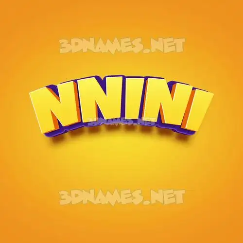 nnini in Orange Toon style - 3D name wallpaper