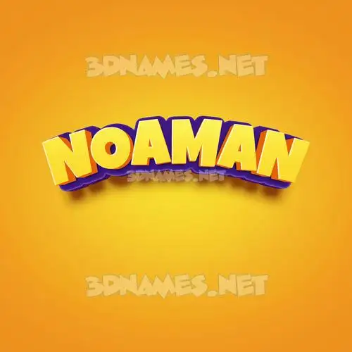 noaman in Orange Toon style - 3D name wallpaper