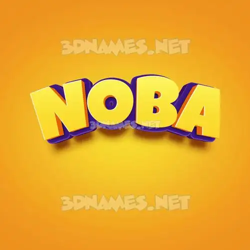 noba in Orange Toon style - 3D name wallpaper
