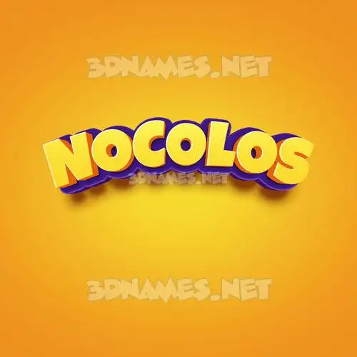 nocolos in Orange Toon style - 3D name wallpaper
