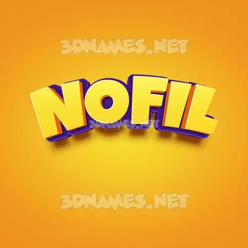 nofil in Orange Toon style - 3D name wallpaper