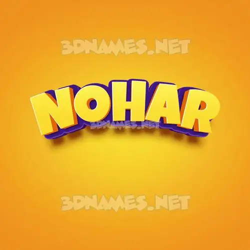 nohar in Orange Toon style - 3D name wallpaper