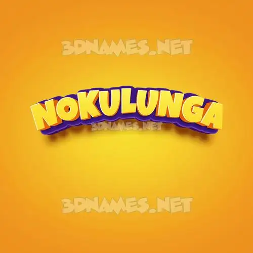 nokulunga in Orange Toon style - 3D name wallpaper