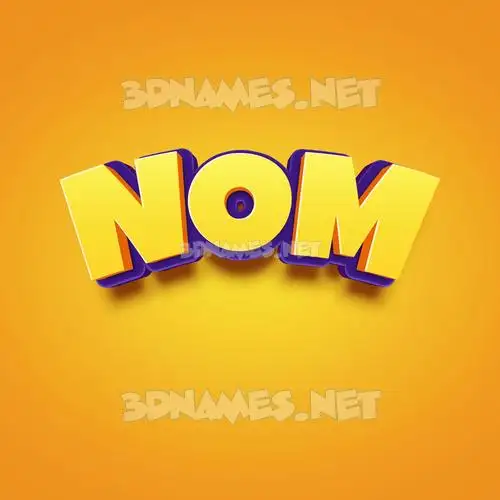 nom in Orange Toon style - 3D name wallpaper