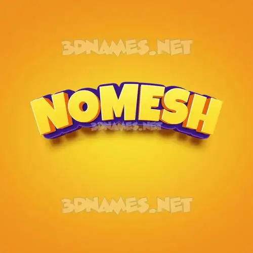 nomesh in Orange Toon style - 3D name wallpaper