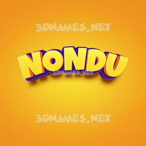 nondu in Orange Toon style - 3D name wallpaper