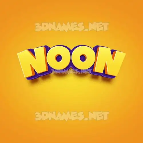 noon in Orange Toon style - 3D name wallpaper