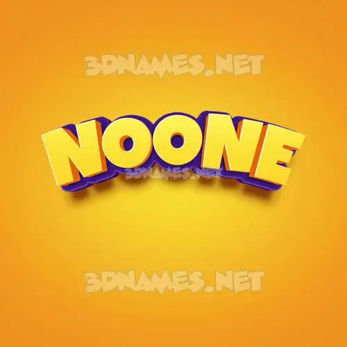 noone in Orange Toon style - 3D name wallpaper