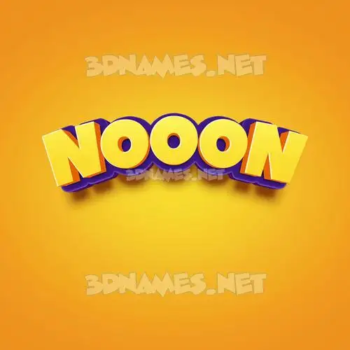 nooon in Orange Toon style - 3D name wallpaper