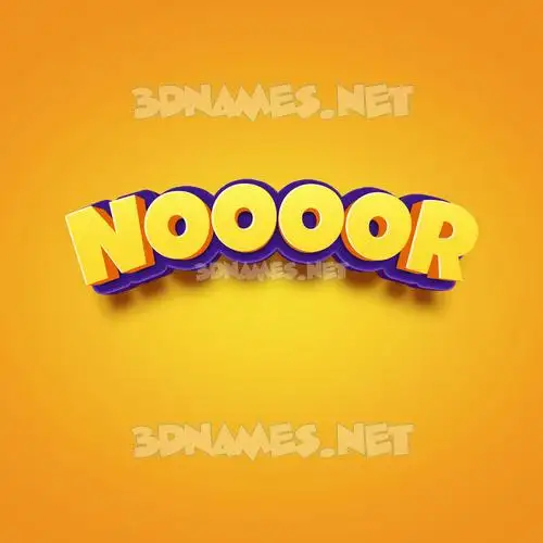 noooor in Orange Toon style - 3D name wallpaper