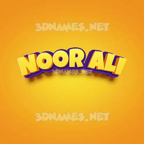 noor ali in Orange Toon style - 3D name wallpaper