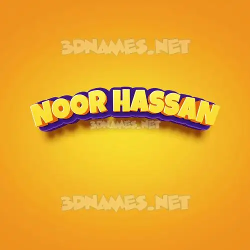 noor hassan in Orange Toon style - 3D name wallpaper