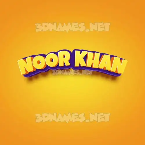 noor khan in Orange Toon style - 3D name wallpaper