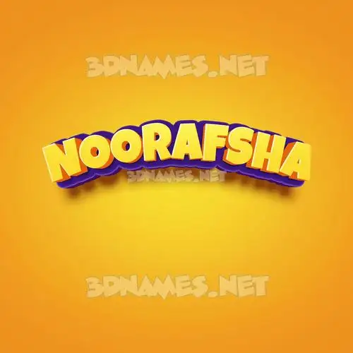 noorafsha in Orange Toon style - 3D name wallpaper