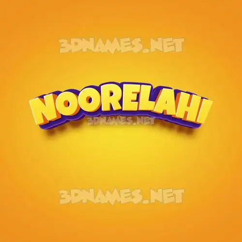 noorelahi in Orange Toon style - 3D name wallpaper