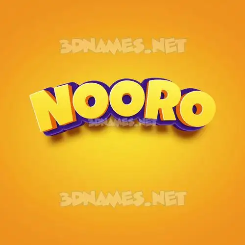 nooro in Orange Toon style - 3D name wallpaper