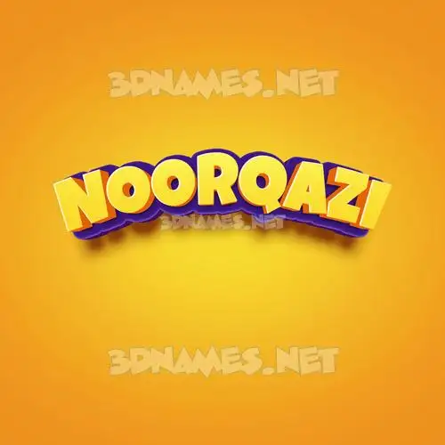 noorqazi in Orange Toon style - 3D name wallpaper