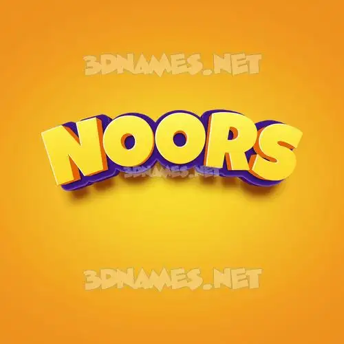 noors in Orange Toon style - 3D name wallpaper