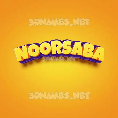 noorsaba in Orange Toon style - 3D name wallpaper