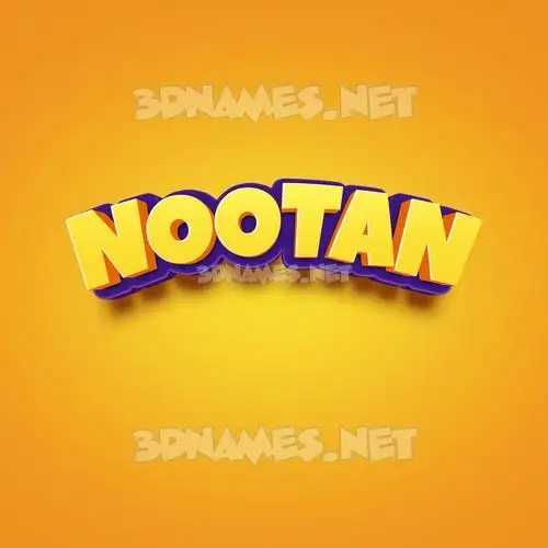 nootan in Orange Toon style - 3D name wallpaper