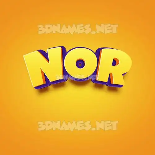 nor in Orange Toon style - 3D name wallpaper