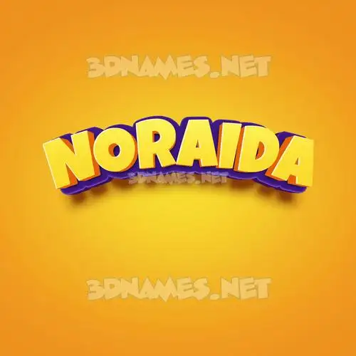 noraida in Orange Toon style - 3D name wallpaper