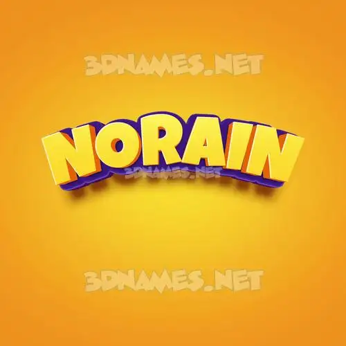 norain in Orange Toon style - 3D name wallpaper