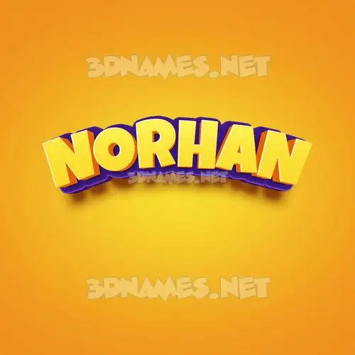 norhan in Orange Toon style - 3D name wallpaper