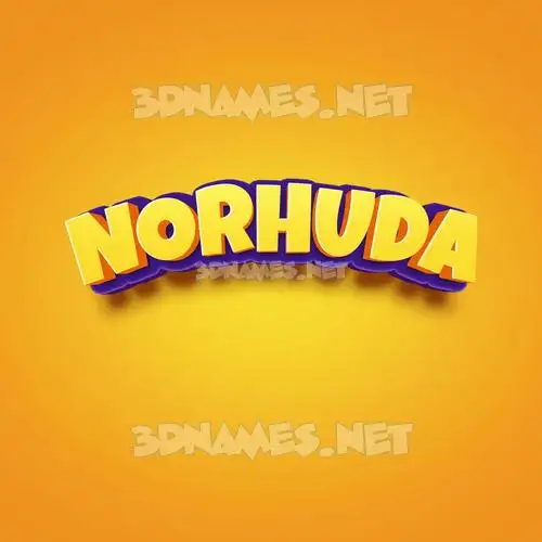 norhuda in Orange Toon style - 3D name wallpaper