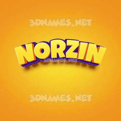 norzin in Orange Toon style - 3D name wallpaper