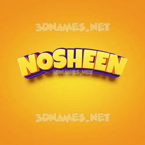 nosheen in Orange Toon style - 3D name wallpaper