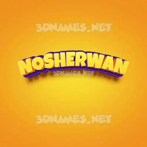 nosherwan in Orange Toon style - 3D name wallpaper