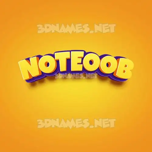 noteoob in Orange Toon style - 3D name wallpaper