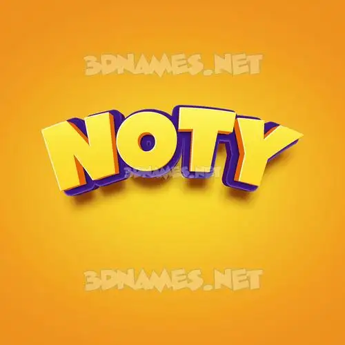 noty in Orange Toon style - 3D name wallpaper noty in Orange Toon style - 3D name wallpaper