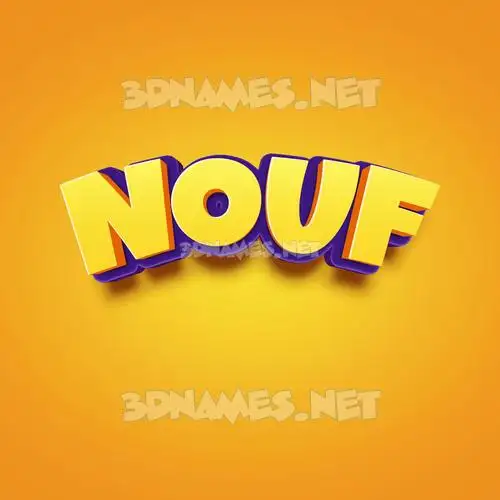 nouf in Orange Toon style - 3D name wallpaper