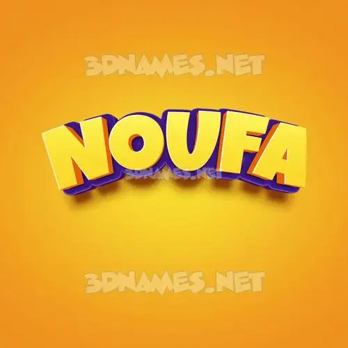 noufa in Orange Toon style - 3D name wallpaper