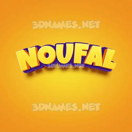 noufal in Orange Toon style - 3D name wallpaper