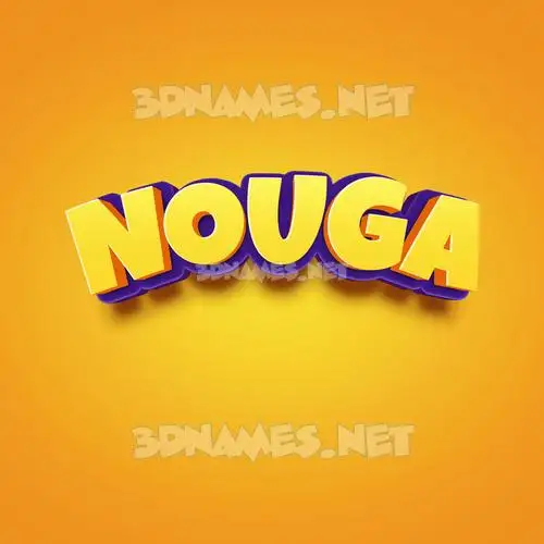 nouga in Orange Toon style - 3D name wallpaper