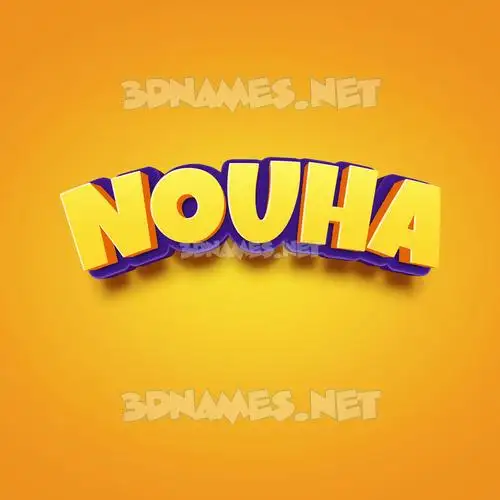 nouha in Orange Toon style - 3D name wallpaper