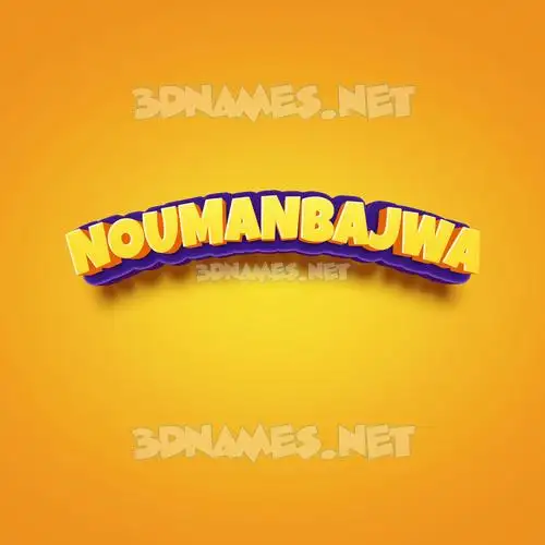 noumanbajwa in Orange Toon style - 3D name wallpaper