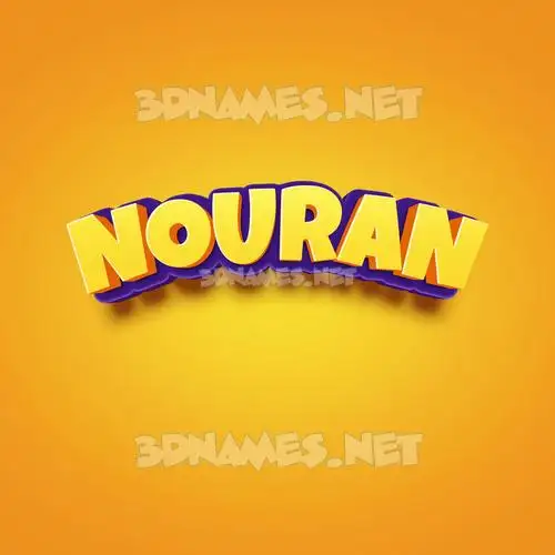 nouran in Orange Toon style - 3D name wallpaper