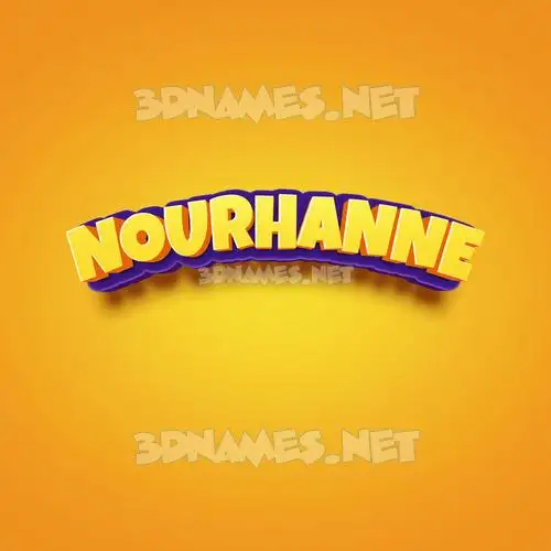 nourhanne in Orange Toon style - 3D name wallpaper