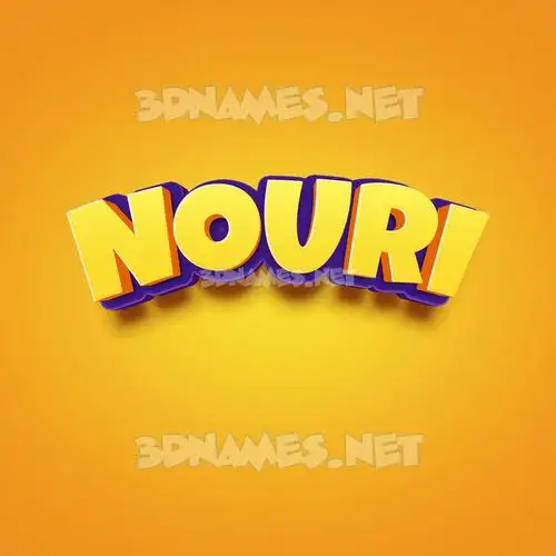 nouri in Orange Toon style - 3D name wallpaper