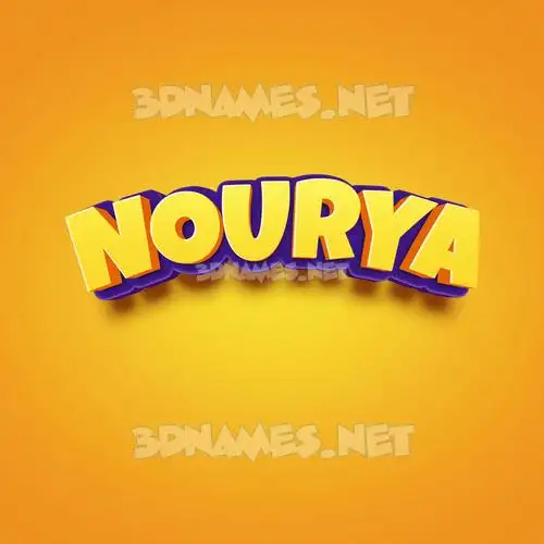 nourya in Orange Toon style - 3D name wallpaper