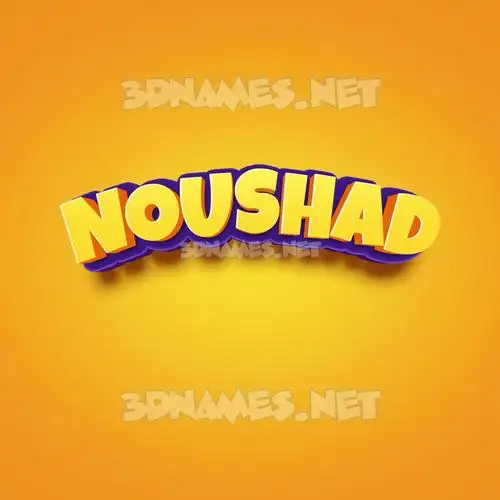 noushad in Orange Toon style - 3D name wallpaper