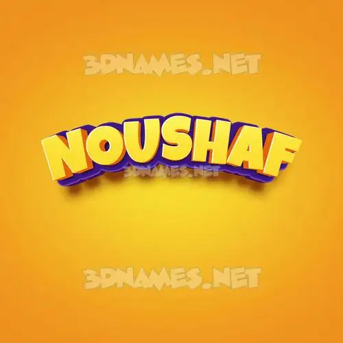 noushaf in Orange Toon style - 3D name wallpaper noushaf in Orange Toon style - 3D name wallpaper