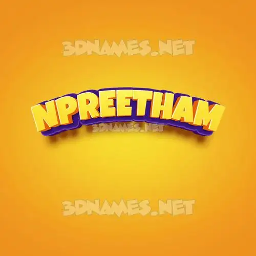 npreetham in Orange Toon style - 3D name wallpaper