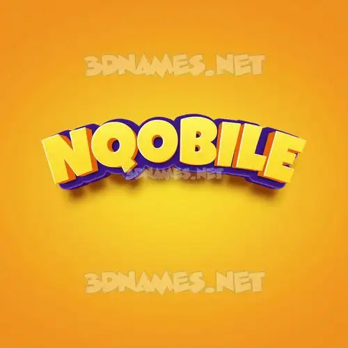 nqobile in Orange Toon style - 3D name wallpaper