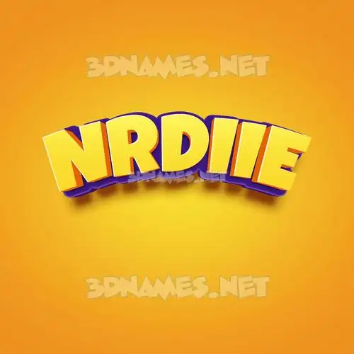 nrdiie in Orange Toon style - 3D name wallpaper