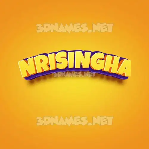 nrisingha in Orange Toon style - 3D name wallpaper